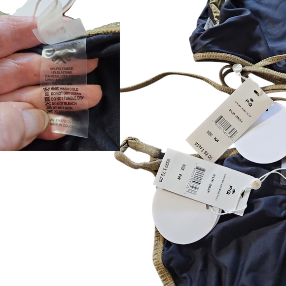 NWT PQ Swim Women's Bikini 2 Piece Gold Swimsuit Sz M - Picture 16 of 16